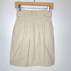 BCBGMaxAzria Cream Pinstripe Pencil Skirt 2